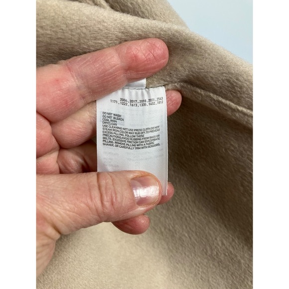 UNIQLO Women's Beige Wool Blend Oversized Collar Coat XL - Picture 9 of 13